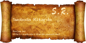 Swoboda Rikarda névjegykártya